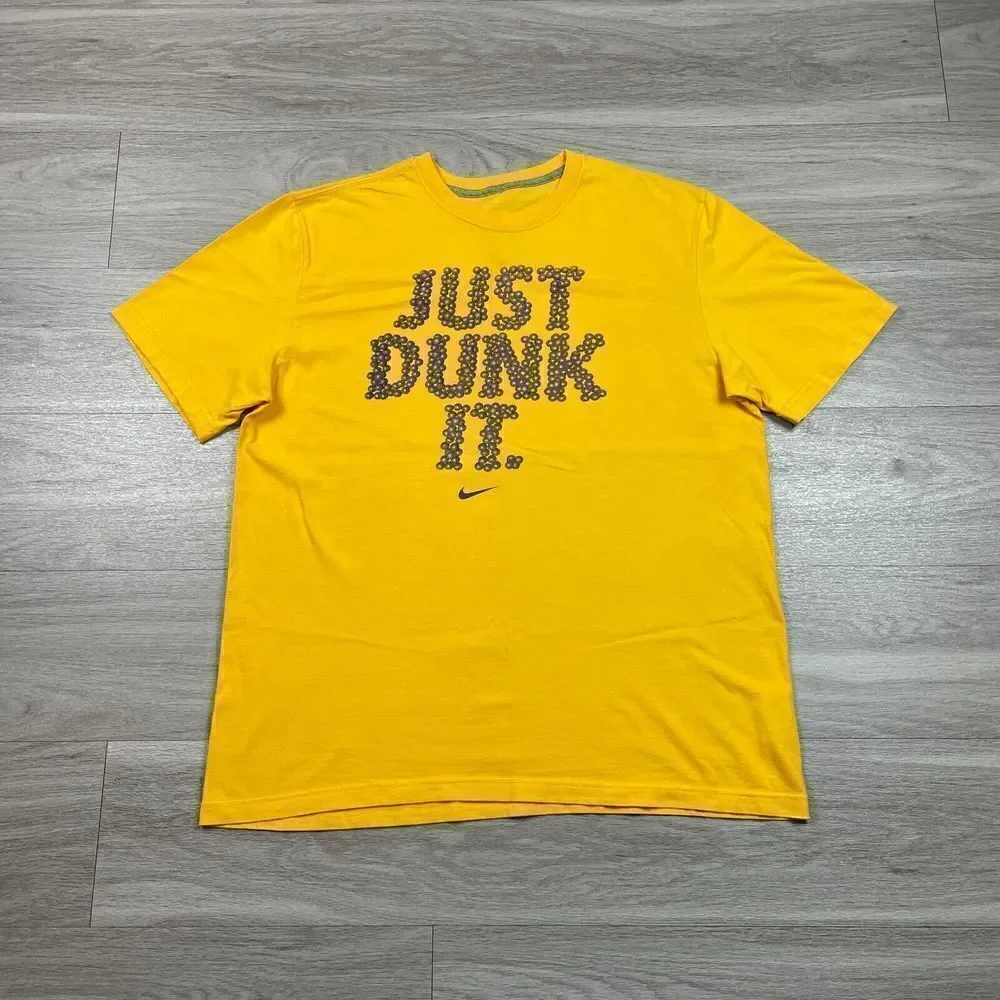 Nike Shirt Mens Extra Large Yellow Basketball Hoops Dunk It